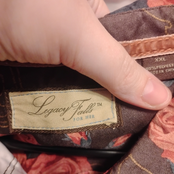 Floral Button Down Shirt - Brown and Orange - Picture 5 of 5